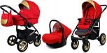 BabyLux® Gold Lux | 3in1 Kinderwagen Set | Scarlet | Kombikinderwagen | Kinderwagenset | Buggy +