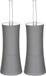 5five - Brosse WC/toilette avec support gris plastique 38 cm - Set 2x
