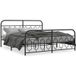 Lit Double Lit Adulte Cadre De Lit Métal Sans Matelas Avec Pied De Lit Noir 183x213cm