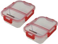 Fackelmann Set de 2 boîtes à lunch en verre avec deux compartiments 1000 ml