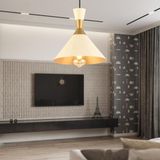 Elegante witte kroonluchter, in hoogte verstelbaar 30-130 cm, metalen behuizing, diameter 25 cm, fitting E27, max. 40 W, elegante verlichting voor moderne huizen, IP20