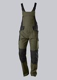 BP 1821-565-7332-30/32l stoffen mix tuinbroek stretch bretels met clipbevestigingen, 65% polyester/35% katoen, olijf/zwart, 30/32L maat