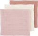 Meyco Baby Uni pre-washed hydrofiele doeken - 3-pack - soft rose/rose/natural - 70x70cm