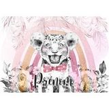 Lion Nœud Papillon Papier Peint Panoramique Enfant Avec Prénom Personnalisable - 462 cm x 320 cm
