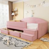 MODFU Gestoffeerd Bed 90x190 cm Roze