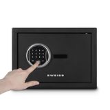 SWEISS SXT6820-8L Elektronische kluis, beveiligd staal met vingerafdruk en code, digitaal display, noodsleutel, USB Type-C, ledverlichting, zwart