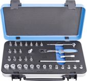 UNIOR - Set Doppenset 1/4" - 33 Delig - Metaal - Blauw