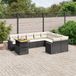 Prolenta Maison Exclusive - Tuinset voor de tuin, bestaande uit 10 delen met kussens, in zwart polyrotan