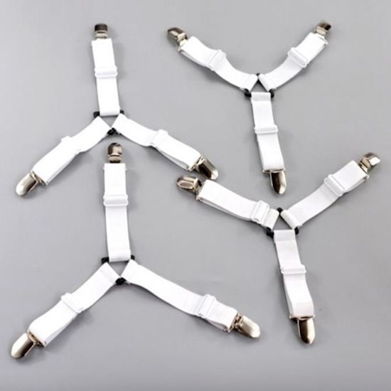 Dekbed laken aanspanner clips - Bed laken spanners - 4 stuks – Wit