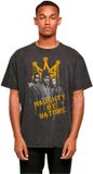 Merchcode - Drip Crown Acid Washed Oversize Heren T-shirt - M - Zwart