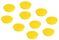 FRANKEN HM20 04 Ronde magneten, 10 stuks, hoogwaardige zelfklevende magneten voor kantoor, huishouden, werkplaats, ideaal voor whiteboards, koelkast, planborden of showkasten, 24 mm, geel