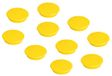 FRANKEN HM20 04 Ronde magneten, 10 stuks, hoogwaardige zelfklevende magneten voor kantoor, huishouden, werkplaats, ideaal voor whiteboards, koelkast, planborden of showkasten, 24 mm, geel