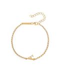 SINGULARU - Armband met enkele letter - Sterling zilveren armbanden met 18K vergulde afwerking - Damessieraden - Elegante ketting met lettermotief