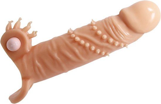 Pretty Love Connor Vibrerende Penis Sleeve Met Clitoris Stimulator Lichte Huidskleur