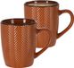 Siaki Koffiemok/theemok - 2x - Fishbone - terra - 370 ml - mokken - keramiek