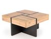 Table basse design aspect chêne noir mat avec 4 tiroirs