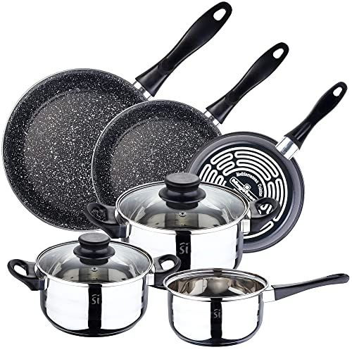 San Ignacio Kookgerei set met 5 delen + 3 pannen, 18/24/24 cm
