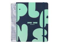 Antartik Schoolagenda, 25-26, spiraalbinding, blauw, dagpagina, A5, tweetalig, FSC, 80 g