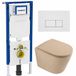 Geberit QeramiQ Dely Toiletset - 36.3x51.7cm - Diepspoel - Rimless - Geberit UP720 Inbouwreservoir - Softclose Toilet Zitting - Glans Witte Bedieningsplaat - Rechthoekige Knoppen - Mat Beige