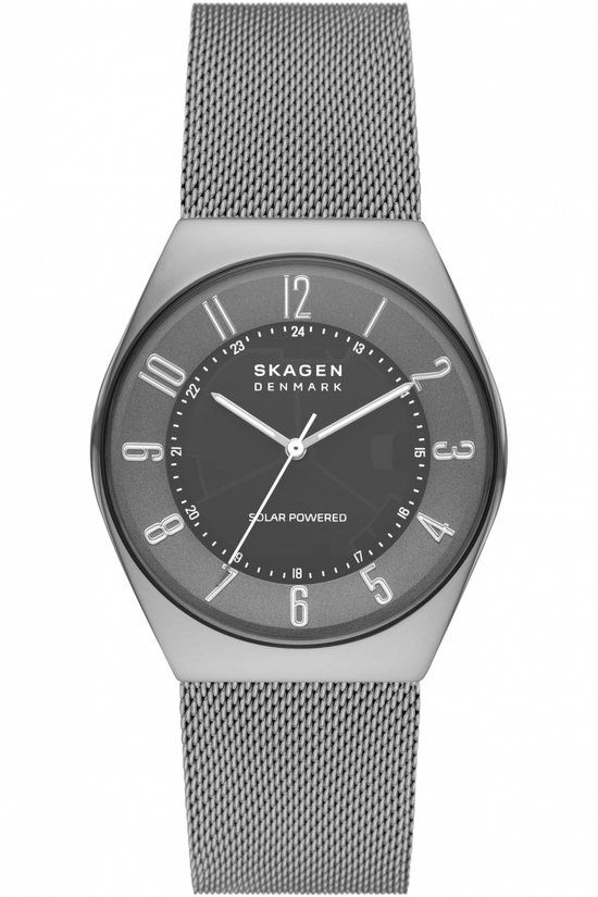 Skagen Grenen SKW6836 Herenhorloge 37 mm - Grijs - Solar - Staal - 2 jaar garantie
