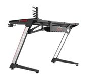 BERSERKER Balder Gaming bureau met RGB-verlichting, 120 x 64 x 75 cm, USB-hub met 4 poorten, hoofdtelefoonstandaard en bekerhouder, zwart/zilver