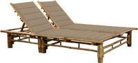 vidaXL Lit 2 personnes avec coussins bambou