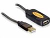Delock USB 2.0 Verlengkabel met Versterker - Zwart - 10 meter
