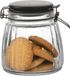 Urban Living Weckpot/inmaakpot - 1L - glas - met beugelsluiting - mat zwarte deksel