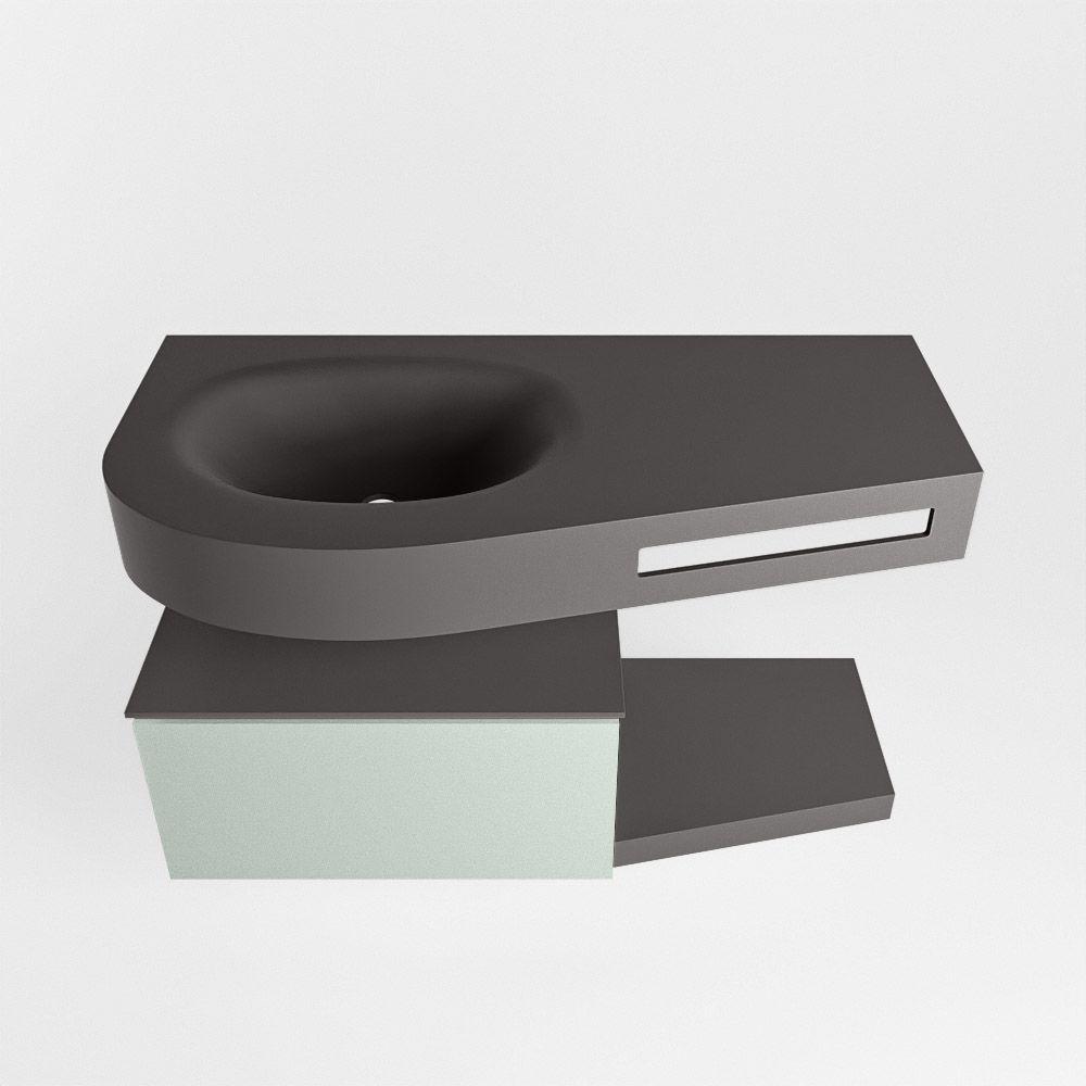 Mondiaz Riva Dulcet Badkamermeubel Links 100 Dark Grey & Greey - 2021 Model