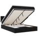VidaXL Lit plateforme avec matelas et éclairage LED, noir, 160x200 cm, velours
