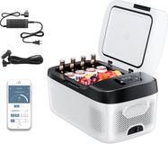 Latios glacière avec compresseur - Réfrigérateur/congélateur de voiture 15L - Double tension 12/24V DC & 100-240V AC - Commande par application