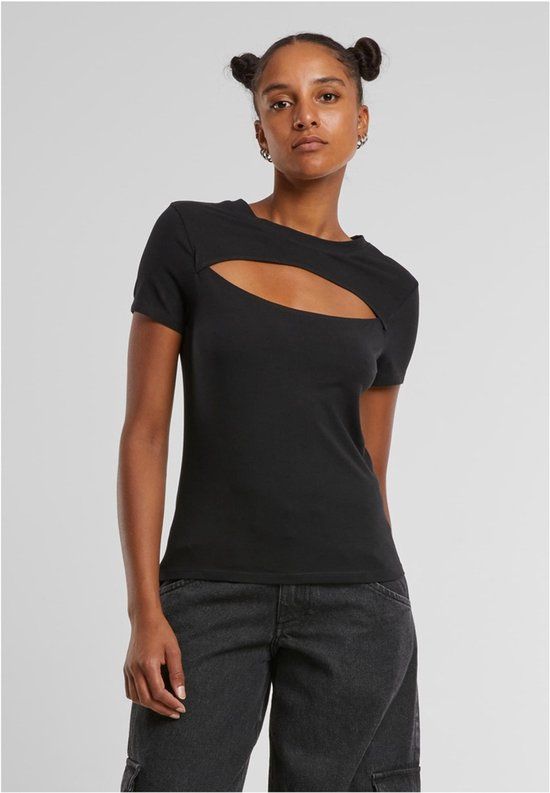 Urban Classics Short Cut-Out Dames T-shirt - Zwart - L