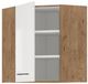 ROCK - Hoekkast - Lancelot eiken en glanzend witte melamine - 58 x 58 cm