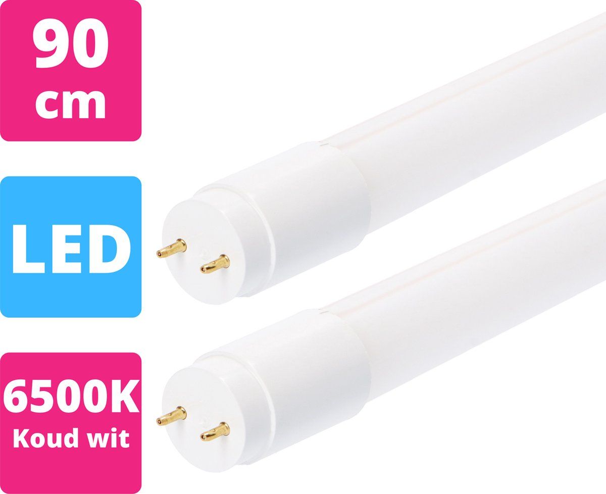 Proventa Master TL Lamp LED 90cm - 2 x TL LED buis T8 G13 - Koud wit licht