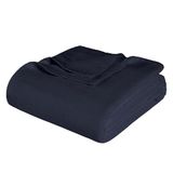 Superior Metro katoenen deken voor alle seizoenen, geweven deken voor bank, bed, beddengoed, boerderij, Home Essentials, schattige en gezellige Boheemse dekens, visgraatweefsel, sprei, marineblauw