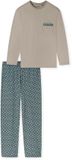 SCHIESSER Heren Pyjama Lange Mouw Pied-de-poule Bruin Grijs 100% Katoen XXL