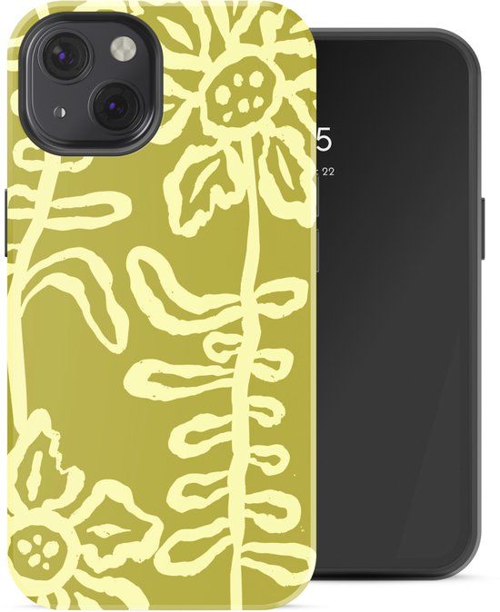 Selencia Hoesje - Geschikt voor Apple iPhone 13 - Backcover geschikt voor MagSafe - Chalky Bloom