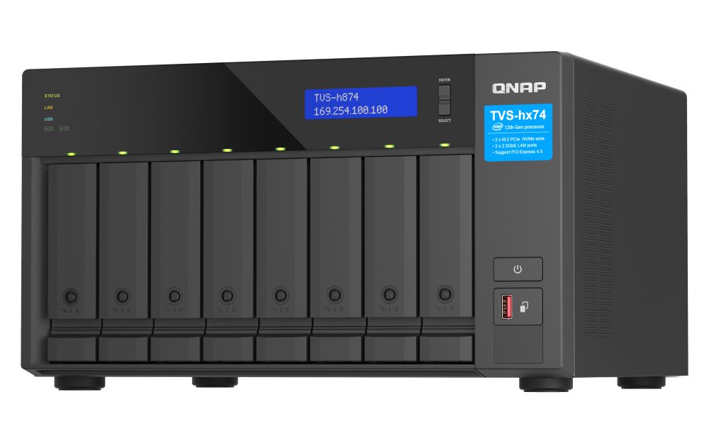 QNAP TVS-h874X NAS Tower - 8-Bay - Intel Core i9 - 64GB RAM - Black
