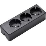 Enzo Tafelcontactdoos RA 3V langwerpig zwart - 6871822