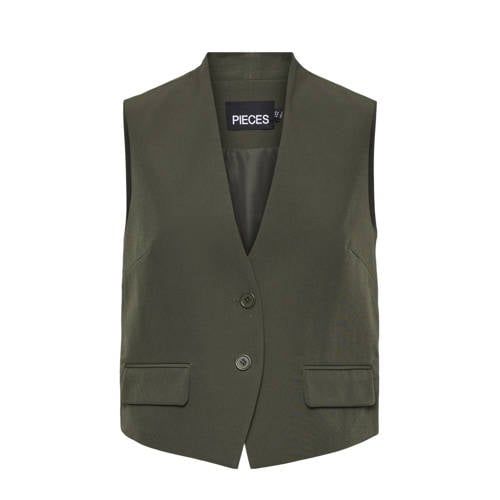 PIECES gilet groen