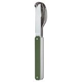 Akinod Set de couverts fixe, 12 pièces, 34 cm, acier inoxydable, taille unique, vert - aluminium, kaki