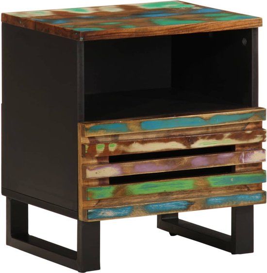 vidaXL Nachtkastje 40x34x46 cm massief gerecycled hout