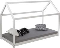 Homestyle4u Kinderbed 90x200 cm - Wit - Hout - Huisbed