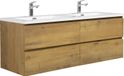 Badplaats Meuble de salle de bain Angela 140 cm – Chêne – Meuble de salle de bain avec lavabo
