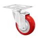 WAGNER Soft zwenkwiel - diameter 50 mm, bouwhoogte 70 mm, verzinkt staal, rood/wit, aanschroefplaat 55 x 70 mm, draagkracht 50 kg - 01215001