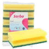 Sorbo Schuurspons Grip - Extra Sterke Schuurspons met Handgreep, Geschikt voor Hardnekkig Vuil, Extra Grote Schoonmaakspons voor Keuken en Huishoudelijk Gebruik, Maat XL, 5 Stuks