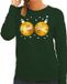 Bellatio Decorations Shoppartners Bv Foute kersttrui - sweater - groen - met gouden Kerst Ballen borsten - voor dames - kerstkleding / christmas outfit 2XL