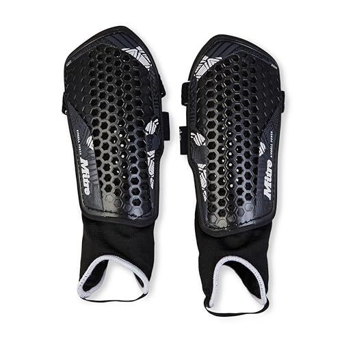 Mitre Mitre Unisex-Adult Aircell Power Shin Guards, Zwart/Wit, L