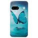 Google Pixel 8a Coque en TPU Élégante Ultra Fine - Papillon Bleu