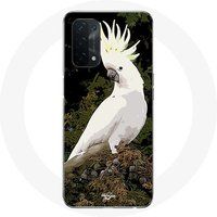 Maniacase Hoesje voor Oppo A54 5G Cacatoes Papegaaien Wit op de boom